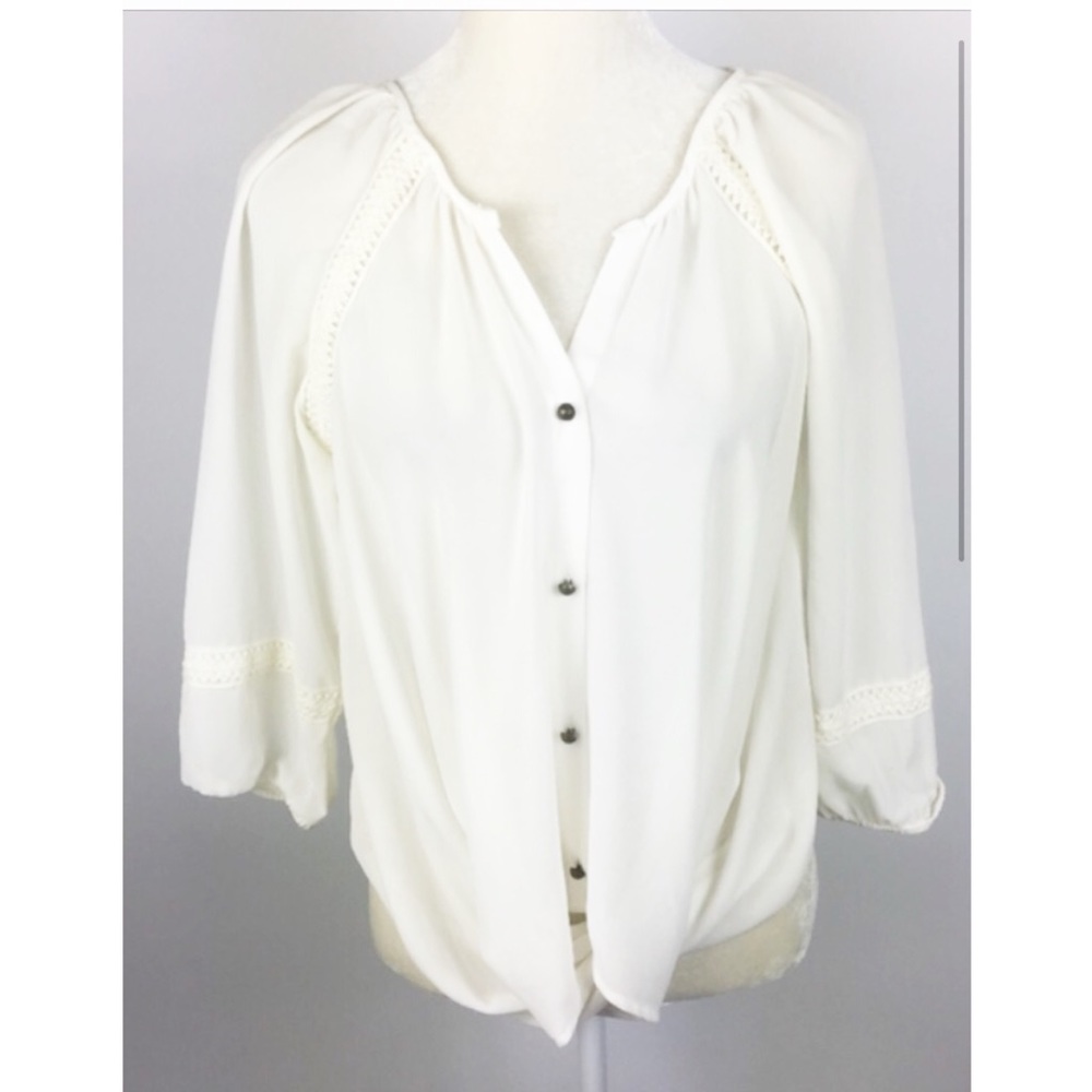 White Boho Front Wrap Blouse